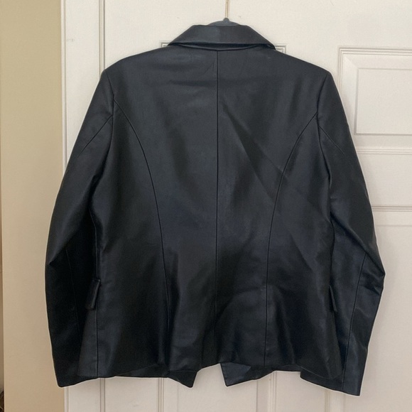 BCBG Black Faux Leather Blazer Jacket - Picture 11 of 11